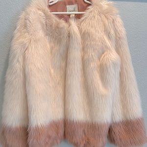 Peek kids size 10 faux fur coat.